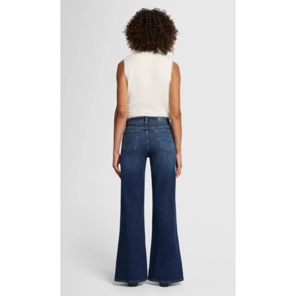 7 For All Mankind Luxe Vintage Lotta Cisco Wide Leg Jeans Dark Wash High Rise 30 - Picture 2 of 11